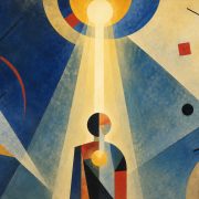 luce che colpisce un'uomo all'interno del suo cuore