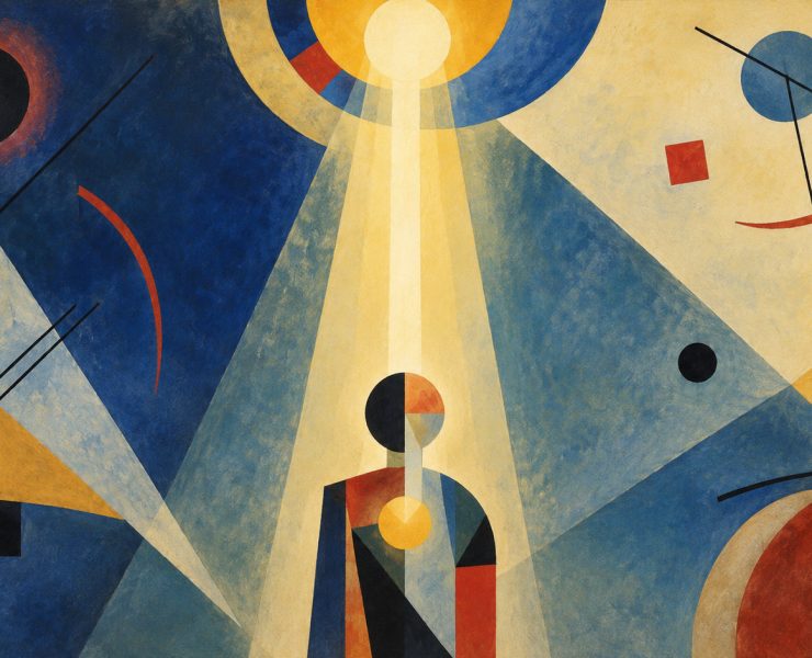 luce che colpisce un'uomo all'interno del suo cuore