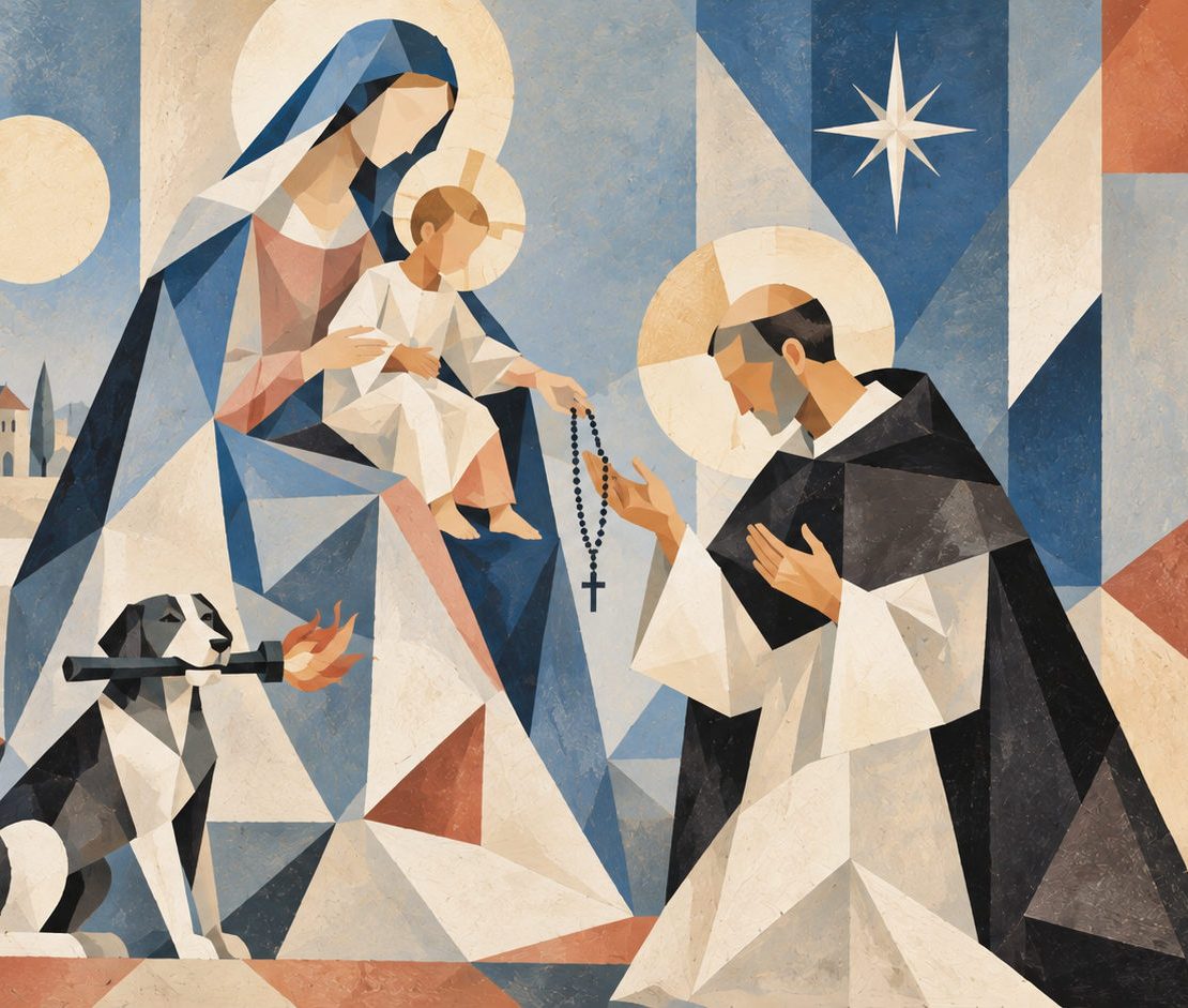 san Domenico riceve il rosario