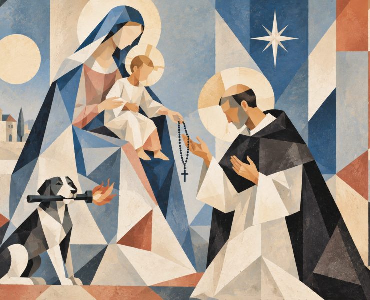 san Domenico riceve il rosario